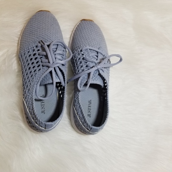 Just Fab Woven Blue Sneakers - Picture 2 of 6